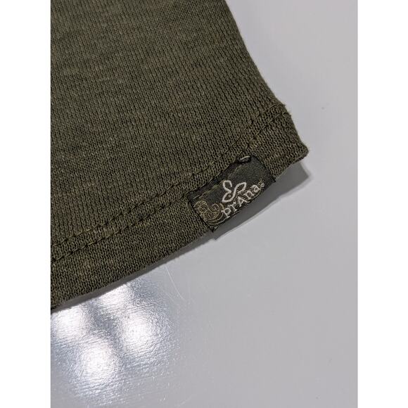 PrAna Cozy Up Henley Dress Green Beige Womens Small Hemp Gorpcore Loungewear - Picture 6 of 6